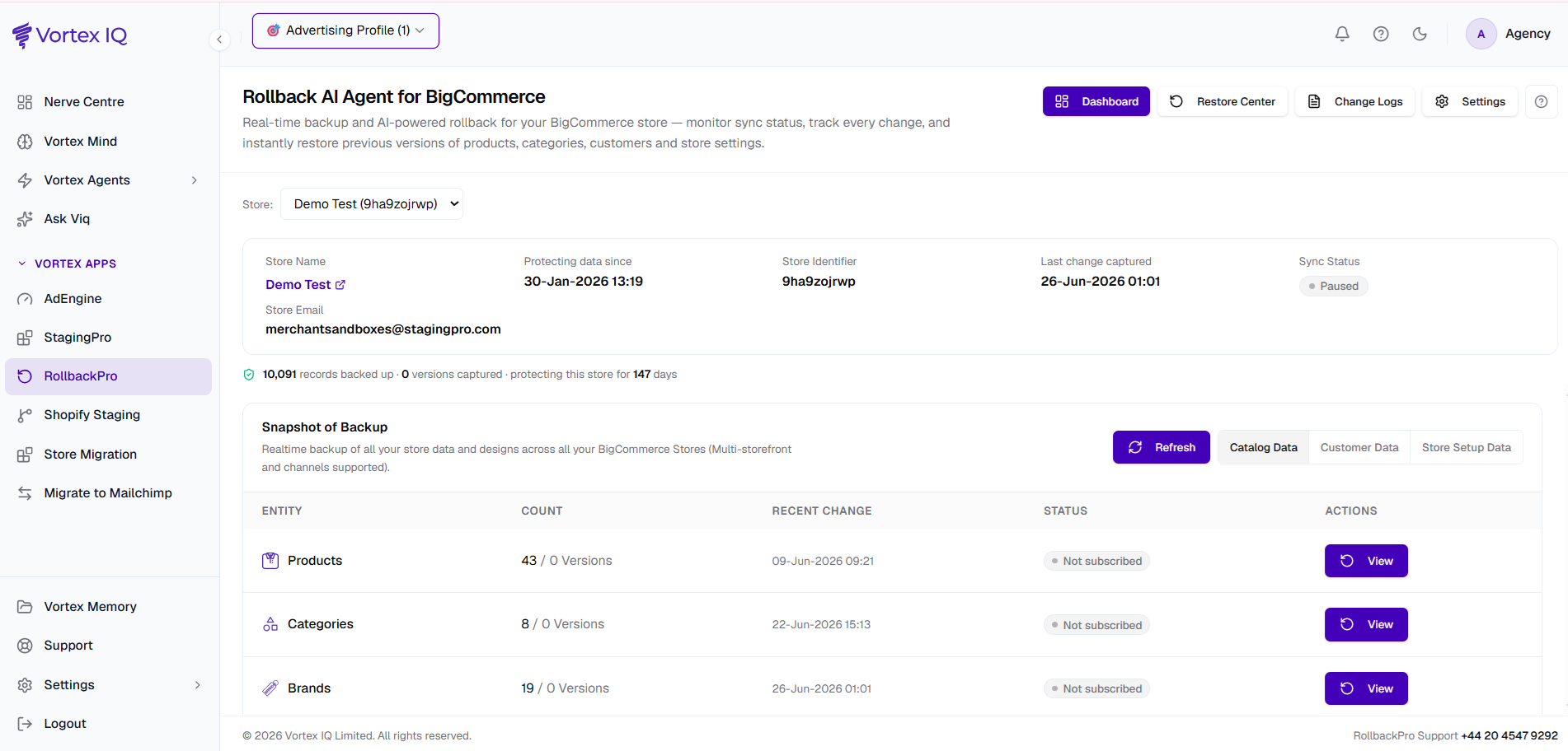 One-click rollback and audit trail